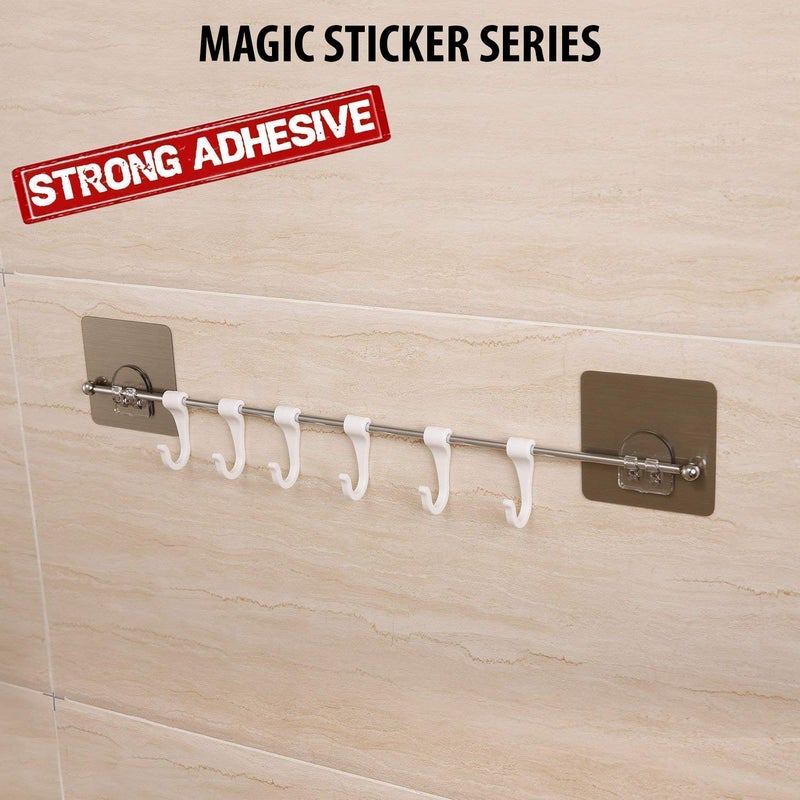 Palshiv Plashiv Self Adhesive Wall Hooks Heavy Duty Sticky Hooks for Hanging Waterproof Transparent Adhesive Hooks for Wall Wall Hangers for Hanging Kitchen Items - Image 2