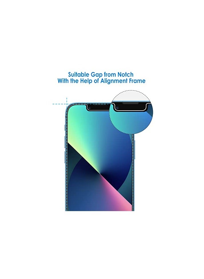 جي تيك واقي شاشة JETech لهاتف iPhone 13 مقاس 6.1 بوصة مع واقي عدسة الكاميرا، أداة سهلة التركيب، طبقة من الزجاج المقسى، عبوتان لكل منهما - Image 2