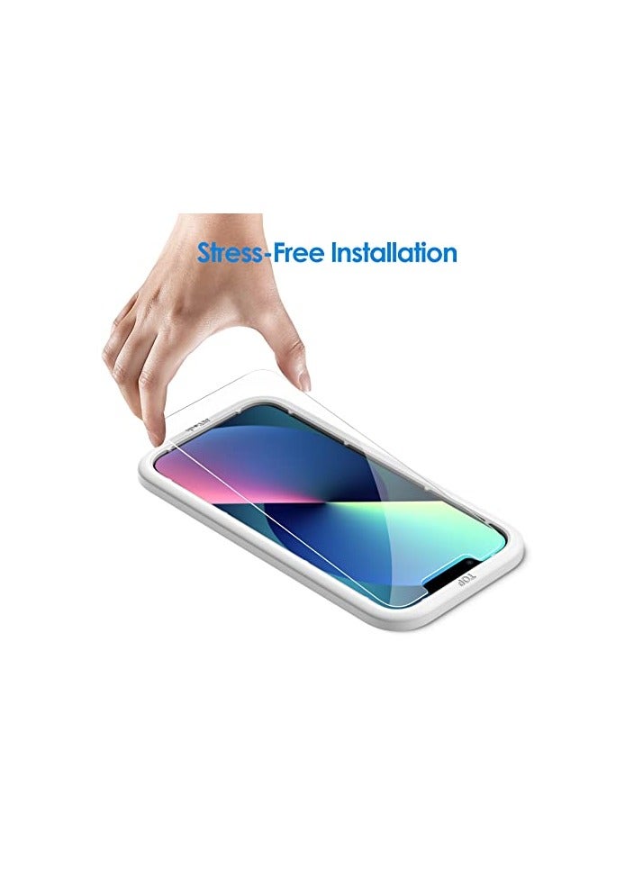 جي تيك واقي شاشة JETech لهاتف iPhone 13 مقاس 6.1 بوصة مع واقي عدسة الكاميرا، أداة سهلة التركيب، طبقة من الزجاج المقسى، عبوتان لكل منهما - Image 4