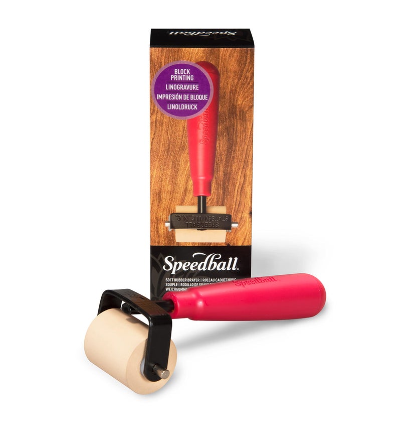 Speedball Soft Rubber Brayer, 1.5-Inch - Roller For Printmaking, Gel & Block Printing and Crafting - Made in USA - Image 2