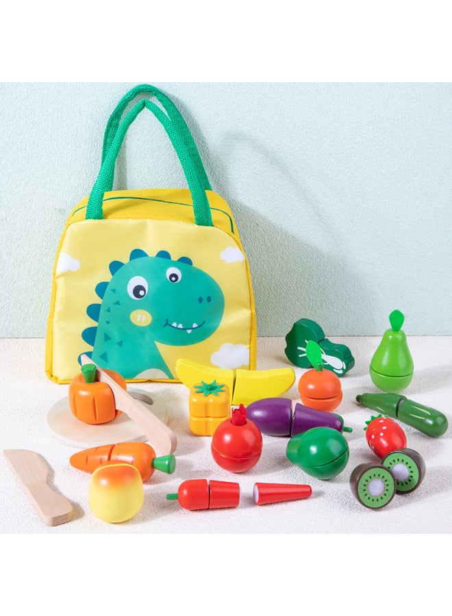 مجموعة ألعاب محاكاة تقطيع الفواكه والخضروات للأطفال الأولاد والبنات ألعاب الطبخ المنزلية مجموعة المطبخ المغناطيسية - اللون: قطع الفواكه والخضروات مجموعة 18 قطعة - Image 1