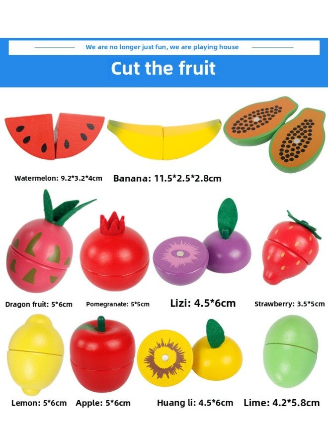مجموعة ألعاب محاكاة تقطيع الفواكه والخضروات للأطفال الأولاد والبنات ألعاب الطبخ المنزلية مجموعة المطبخ المغناطيسية - اللون: قطع الفواكه والخضروات مجموعة 18 قطعة - Image 5