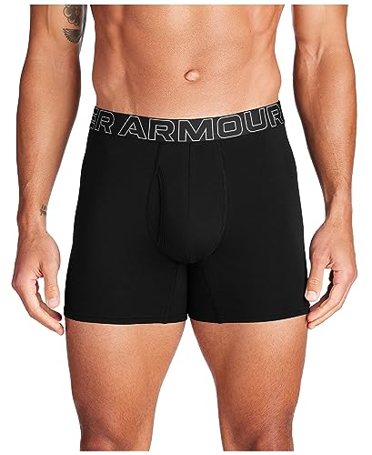 Under Armour Performance Cotton Boxer - Solid 6in 3-Pack, Black Solid - Core, 5XL - Image 4
