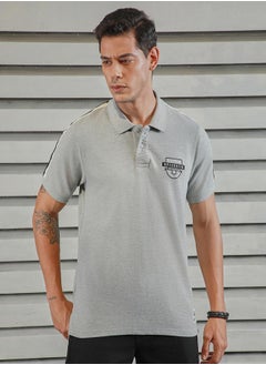 HIGH STAR Slogan Print Regular Fit Polo Neck T-Shirt by Styli  - Image 2