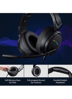 NUBWO N18 Gaming Headset with LED Light,3.5mm Surround Stereo Gaming Headphones with Mic Soft Memory Earmuffs for PC,Laptop  - Image 5