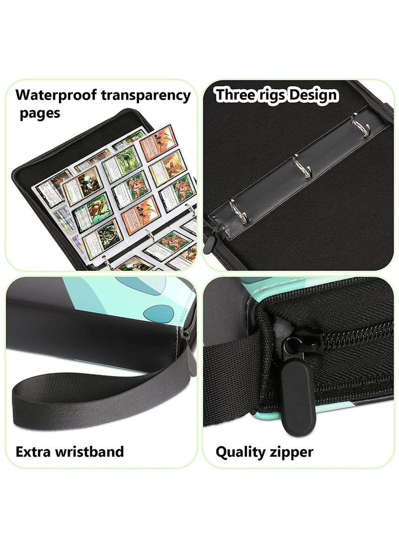 Generic Card Binder for Pokemon Cards Holder 4 Pocket,Trading Binders for Card Games Collection Case Book Fits 400 Cards with 50 Removable Sleeves Display Storage Carrying Case (Black)  - Image 4