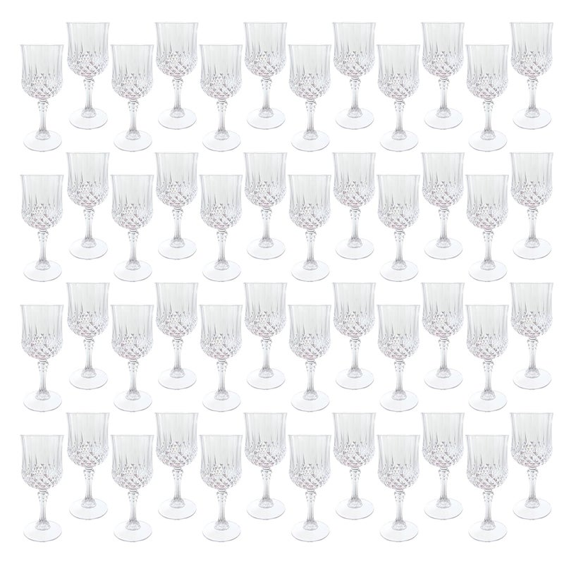 LEYIQU Plastic Wine Glasses, Plastic Goblets Vintage Style Cordial Unbreakable Drinking Glasses, Reusable Drinkware for Wedding Reception, Grand Event Party Supplies, Easter(48, Transparent) - Image 1