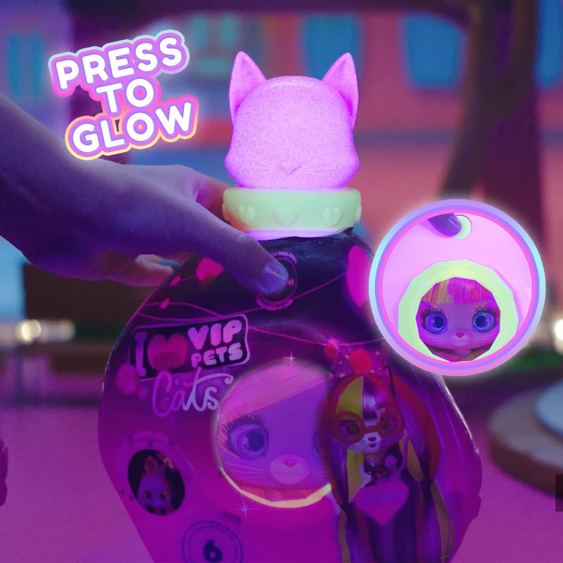 IMC Toys VIP Pets Cats - Elektra- Includes 1 VIP Pets Neon Cat Doll, 10 Surprises, 8 Accessories for Hair Styling | Girls & Kids Age 3+ - Image 3