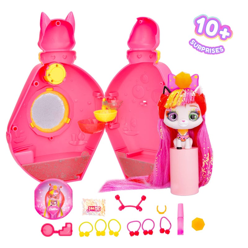 IMC Toys VIP Pets Cats - Elektra- Includes 1 VIP Pets Neon Cat Doll, 10 Surprises, 8 Accessories for Hair Styling | Girls & Kids Age 3+ - Image 2