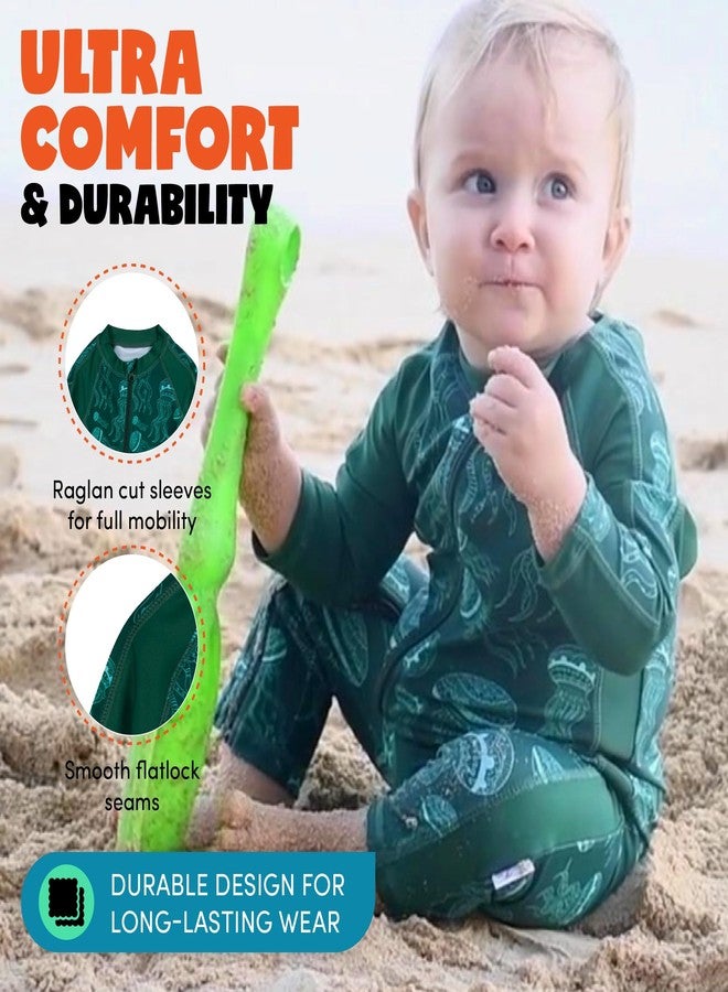 SwimZip بدلة سباحة للأطفال من سويملزيب بأكمام طويلة UPF 50+ للأطفال الرضع، toddlers، والأولاد الصغار - Image 5