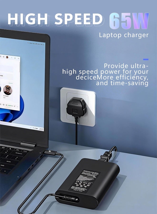 WAEKIL 65W USB C Laptop Charger Universal Type C Power Adapter Compatible with Dell XPS Lenovo ThinkPad HP Spectre EliteBook Huawei MateBook ASUS Acer Samsung Galaxy for Travel Home Office Daily Use - Image 3