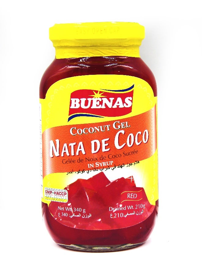Buenas Coconut Gel Red Nata De Coco 340Gm - Image 1