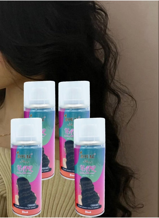 ROVAL 4 Pieces Hair Color Spray Black  - Image 1