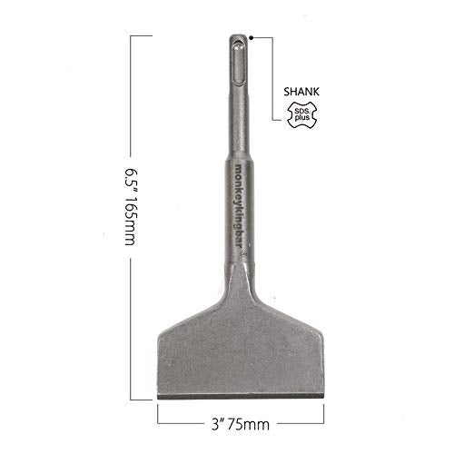 Monkey King Bar - 6.5" x 3" SDS Thinset Scraper & Tile Scraper Chisel - Works with SDS Plus Rotary & Demolition Hammers - Image 2