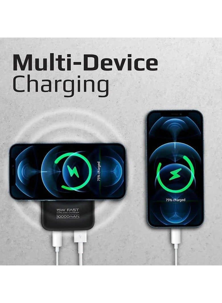 ريبنيو شاحن لاسلكي 10000 مللي أمبير في الساعة 20 وات USB-C PD 22.5 وات منفذ USB-A ومنفذ USB-C/مدخل - Image 2