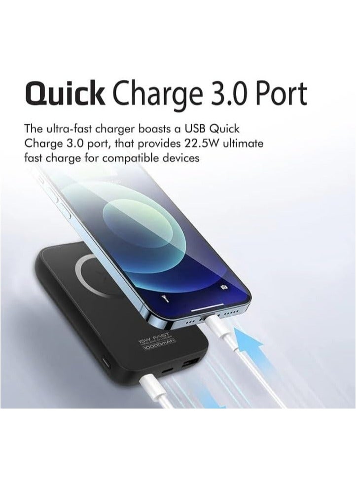 ريبنيو شاحن لاسلكي 10000 مللي أمبير في الساعة 20 وات USB-C PD 22.5 وات منفذ USB-A ومنفذ USB-C/مدخل - Image 4