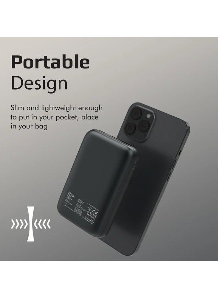 ريبنيو شاحن لاسلكي 10000 مللي أمبير في الساعة 20 وات USB-C PD 22.5 وات منفذ USB-A ومنفذ USB-C/مدخل - Image 5