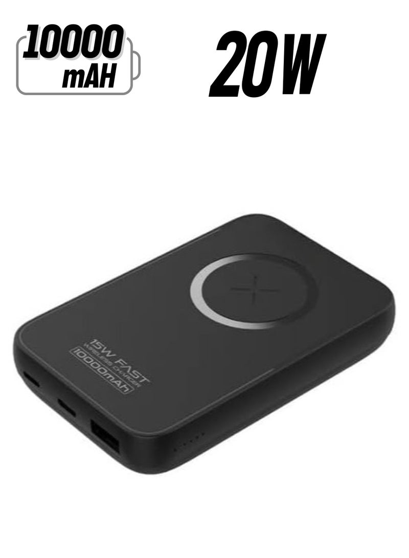 ريبنيو شاحن لاسلكي 10000 مللي أمبير في الساعة 20 وات USB-C PD 22.5 وات منفذ USB-A ومنفذ USB-C/مدخل - Image 1