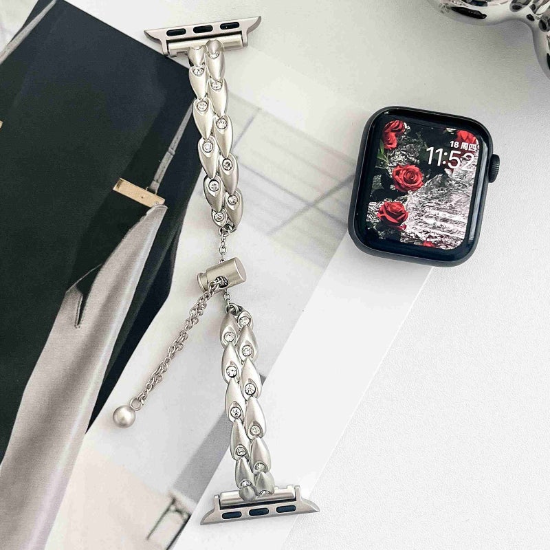 erorex For Apple Watch Se 44Mm Rhinestone Peacock Metal Bracelet Watch Band(Starlight) - Image 2