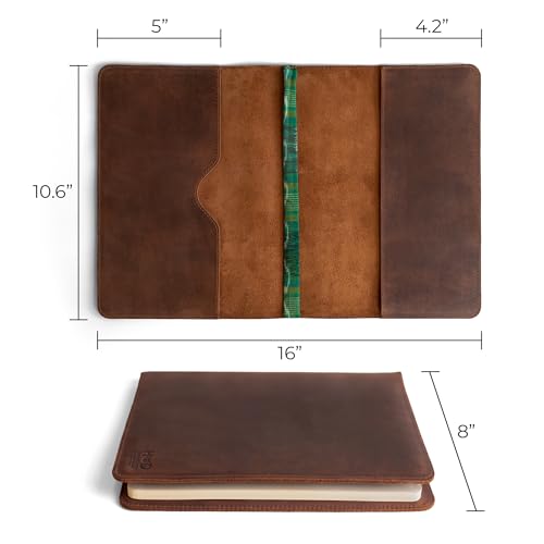 Hide & Drink, Journal Cover Compatible with Moleskine XL (7.5 x 9.75 in) with Strap, Refillable Case, Personal Planner, Full Grain Leather, Handmade Office & Work Essentials (Bourbon Brown) - Image 2
