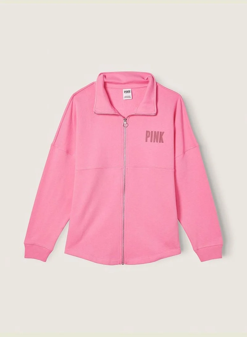 PINK Fleece Oversized Zip-Up Sweatshirt