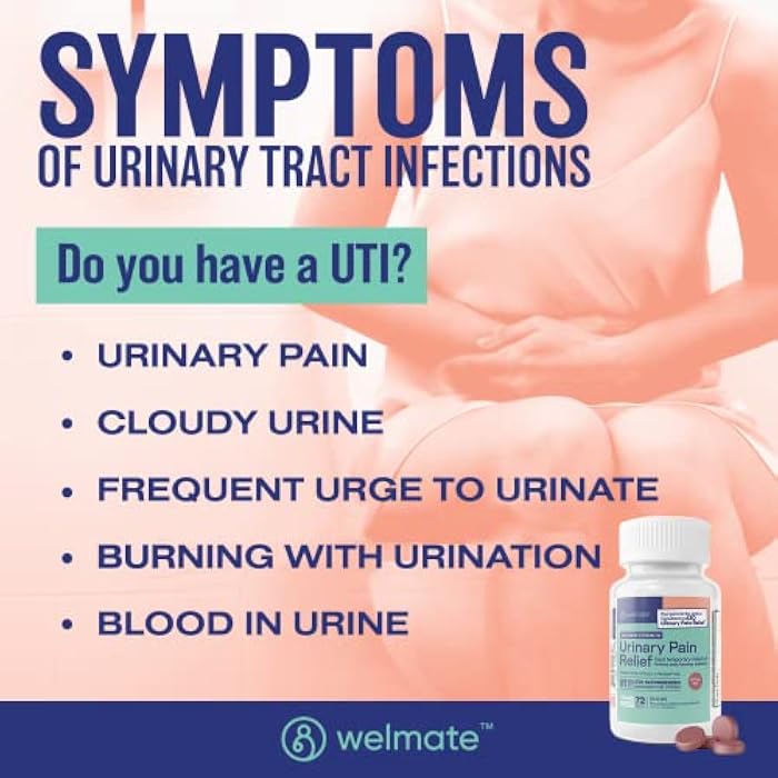 WELMATE UTI Medicine Urinary Pain Relief Maximum Strength 72 Count - Phenazopyridine HCl 99.5mg Tablets, Fast Relief for Burning, Urgency, Bladder Infection Discomfort, OTC for Men and Women - Image 2