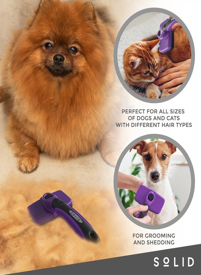 SOLID Pet Slicker Brush - Dog & Cat Brush for Shedding & Grooming - Dematting & Detangling Self-Cleaning Brushes for Dogs, Cats & Pets - Image 3