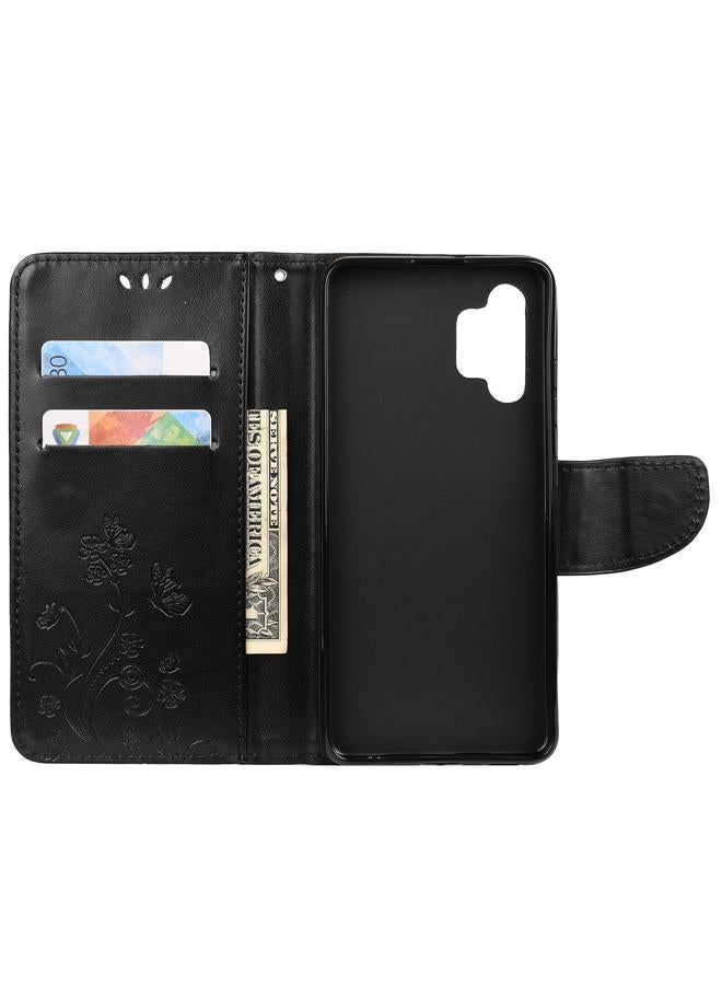 S-TOP Case For Samsung Galaxy A32 4G Butterfly Flower Pattern Horizontal Flip Leather Case with Holder & Card Slots & Wallet - Image 4