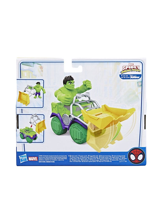 سبايدر مان مجموعة Marvel Spidey and His Amazing Friends Hulk Smash Truck، شخصية مجسمة مع مركبة وملحقات، ألعاب Marvel، ألعاب ما قبل المدرسة، ألعاب Super Hero 