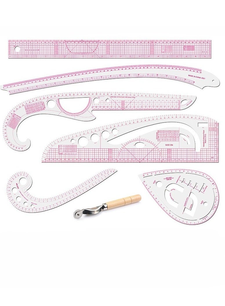 7pcs Multi-function Sewing Dress Ruler Set Measure Tool for Dressmaking Tailor Clothes Design Making Tools - Image 1