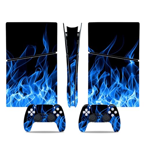 CXWITHY Skin Sticker for PS5 Slim Digital, Protective Vinyl Decal Game Accessories Cover for Console and Controller (Blue) - Image 1