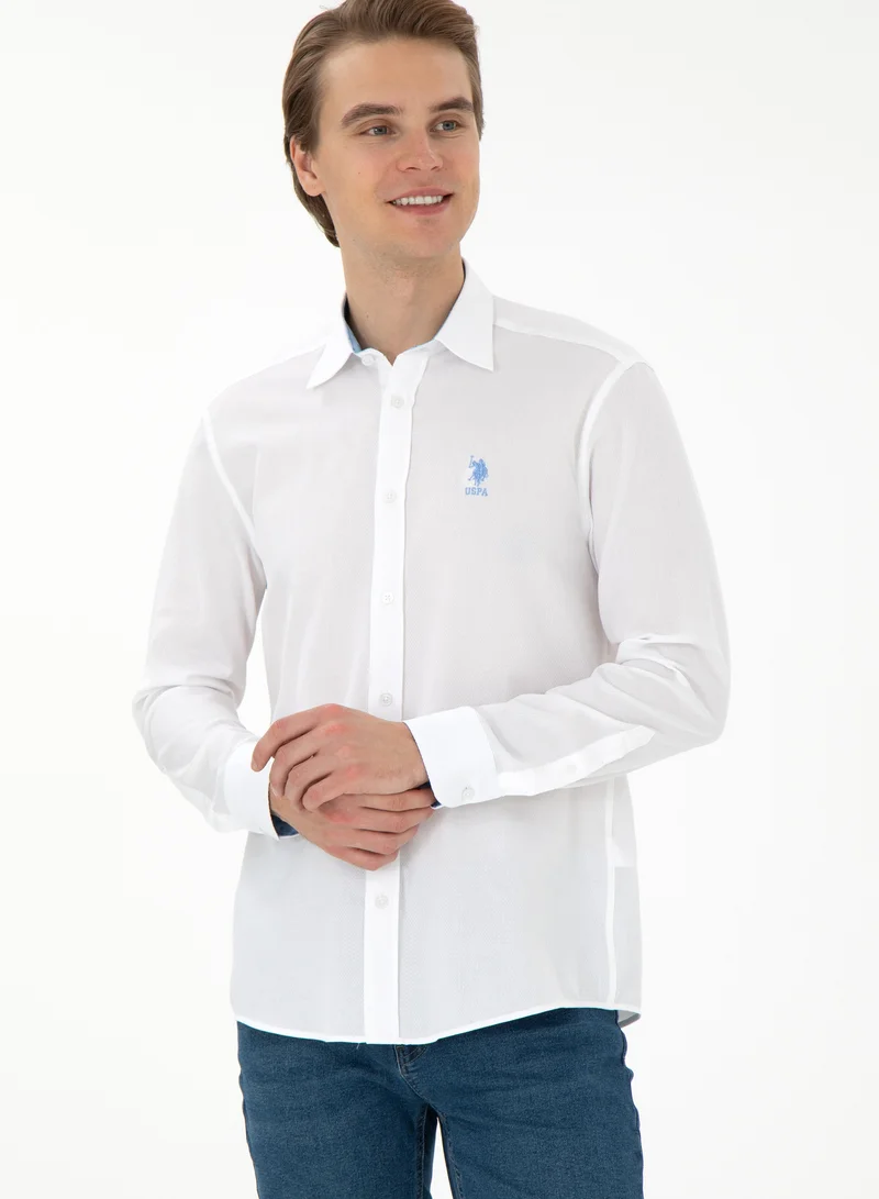 U.S. Polo Assn. Men's Textured Regular Fit Cotton Shirt