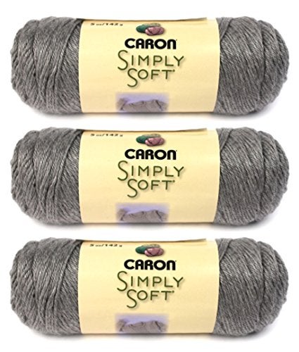 CARON Simply Soft Heather Yarn-Soft Grey (3-Pack) - Image 1