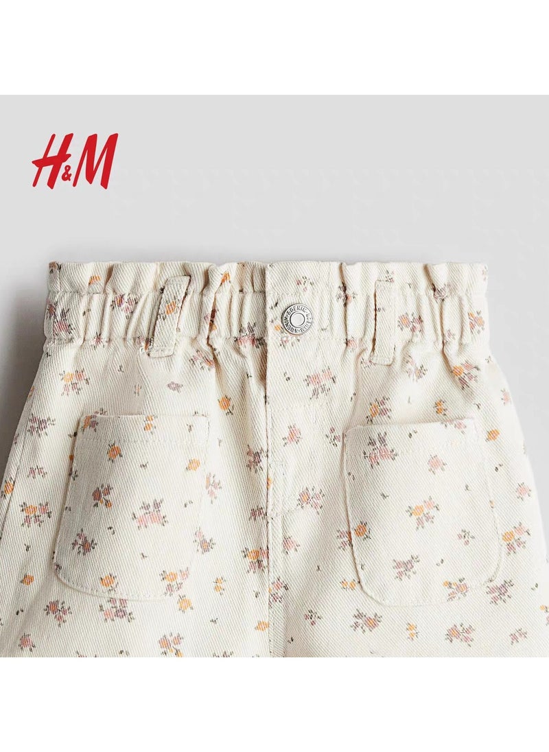 H and M - HM Children's Summer Cotton Casual Simple Elastic Waist Comfortable Casual Pants - Image 1