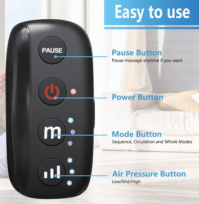 CINCOM Cordless Calf Massager for Circulation, Leg Compression Massager for Calf, Rechargeable Leg Massage with 3 Intensities 3 Modes for Pain Relief, Gifts for Women Men - Image 5