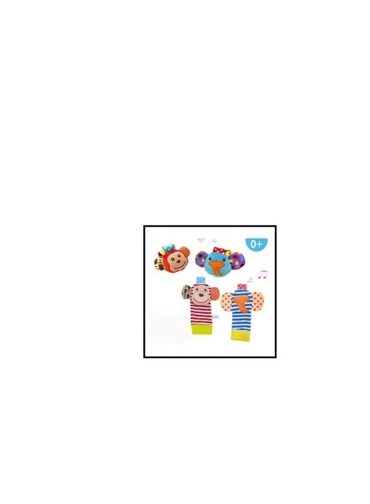 Factory Price - Wrist Rattle & Foot Finder Socks - Animal Design G - Image 1