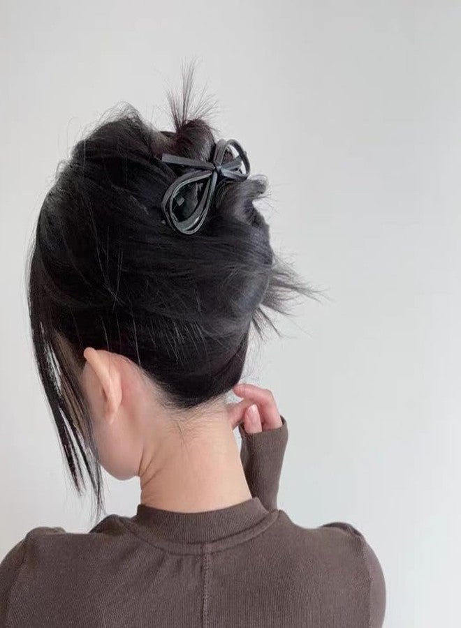Sisadodo Black Twist Hair Clips for Women Flat Hair Clip Claw for Thick Thin Hair Strong Hold French Barrettes Clips for Teen Girls Fashion Hair Accessories Ornaments for Women Girls Black Bow Hair Clip Pins - Image 4
