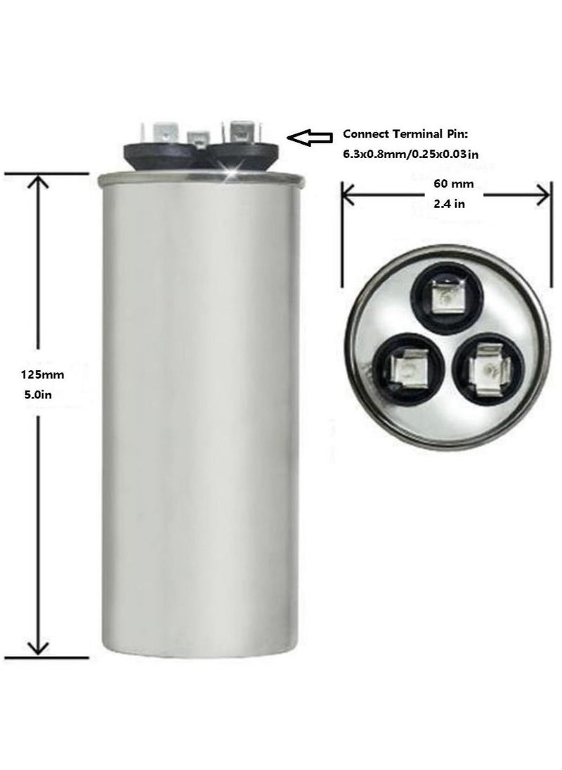 RACO - 55+5 MFD uF Air Conditioner Capacitor Round Aluminum Electrolytic Dual Motor Run Capacitor 450V AC Withstand Voltage for Straight Cool Condenser or Heat Pump - Image 1