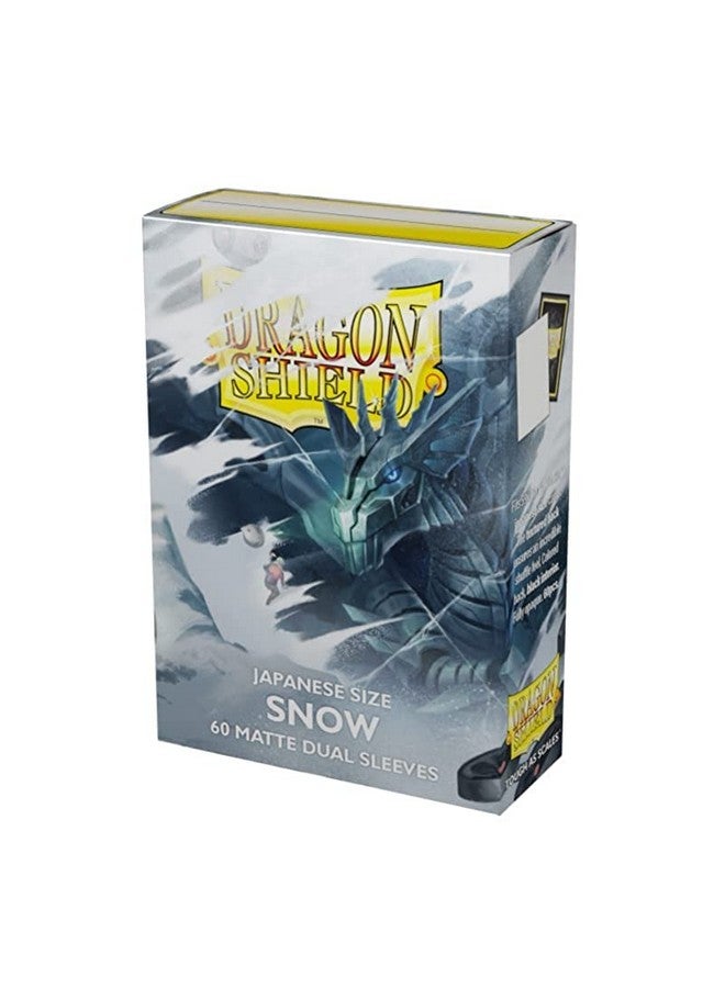 Dragon Shield - Matte Dual - Japanese Size Card Sleeves | 60 CT - Smooth & Tough Premium TCG Sleeves - Compatible with Yu-Gi-Oh, Naruto, Cardfight & Vanguard | Snow - Image 1