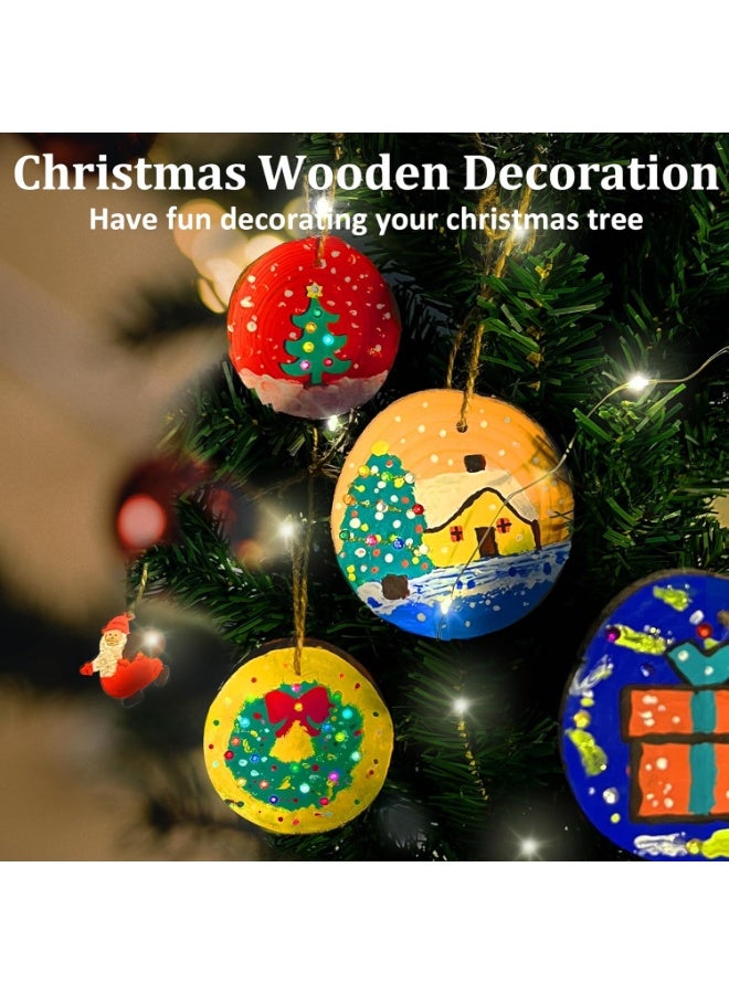 Home Smart Glow in The Dark Wooden Painting kit for Toddlers Kids Deluxe Wooden Painting set with wood slice, wood cartoon ornaments, glowing paint, brushes, glitter glue, drill clay, diamond trays, diamonds, glue, color palette, diamond pen, markers, paint, felt sheet, wiggle eyes, jute twine and instruction manual Gift for your loved ones - Image 4