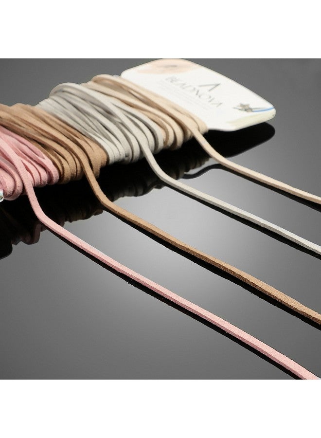 BEADNOVA Leather Cord For Jewelry Making Leather Strips For Crafts Leather String Suede Cord Faux Lace Thread For Bracelets (4 Colors 3.3 Yard 3Mm) - Image 3