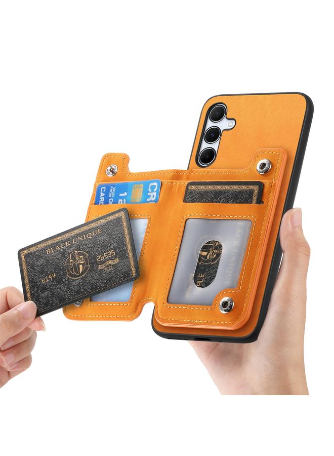 S-TOP Case For Samsung Galaxy A34 5G Retro MagSafe Zipper Wallet Card Bag Back Phone Case - Image 4