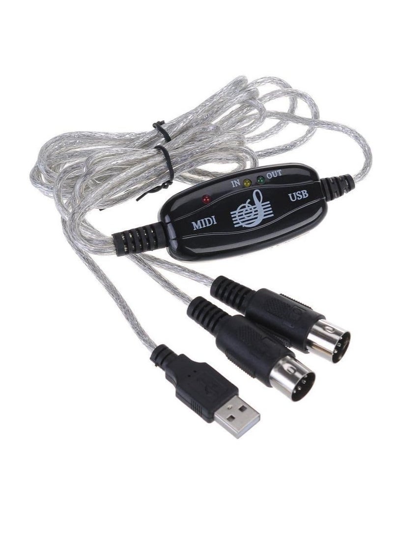 Generic USB MIDI Cable Converter TO PC Music Keyboard Adapter USB TO Keyboard PC MIDI Interface Adapter Cable  - Image 1