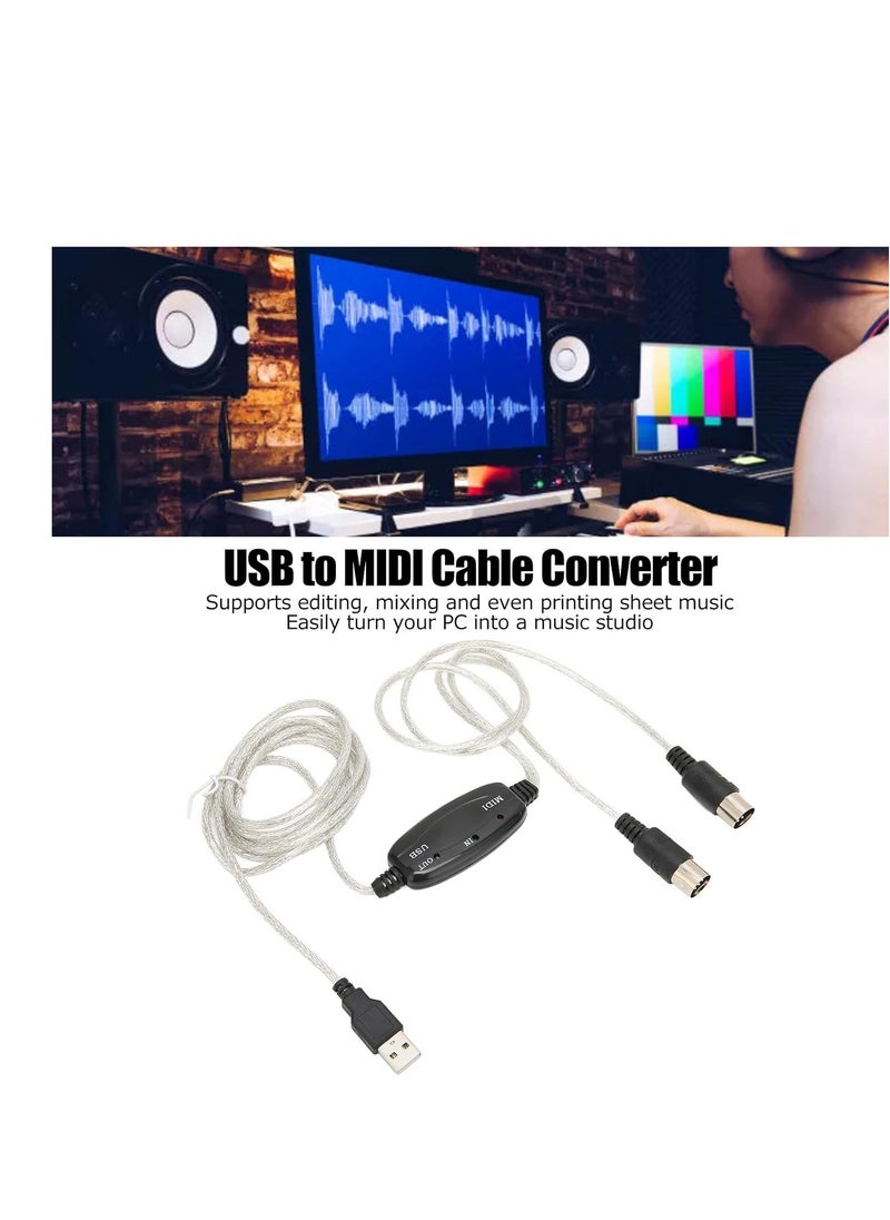 USB MIDI Cable Converter TO PC Music Keyboard Adapter USB TO Keyboard PC MIDI Interface Adapter Cable