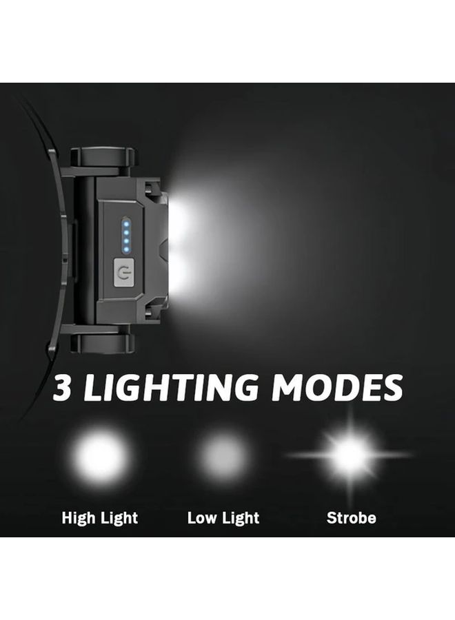 1 قطعة كشاف رأس قابل لإعادة الشحن عبر USB مع 6 لمبات LED، 3 أوضاع، كشاف صغير مع مغناطيس، بدون استخدام اليدين - Image 3