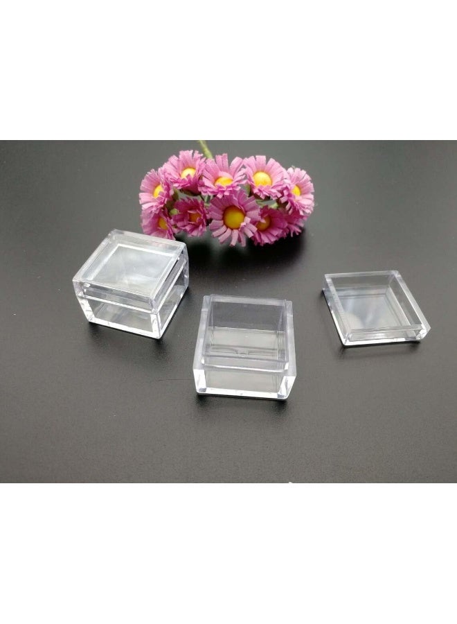 Horoof Home Horoof Home® 6pcs Clear Acrylic Mini Storage Boxes – 2.5x2.5x1.8 cm – Small Transparent Plastic Containers with Lids for Jewelry, Beads, Crafts & Collectibles  - Image 1