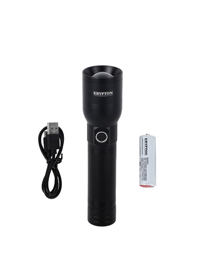 KRYPTON LED Flashlight with Power Bank – 8000mAh Battery, 2500 Lumens, 2000M Beam Range | CREE LED, 6 Light Modes (SOS, Flash), Type-C Charging | 12-Hour Runtime, Lightweight Aluminum Body | Ideal for Camping, Travel, Emergency - Image 3