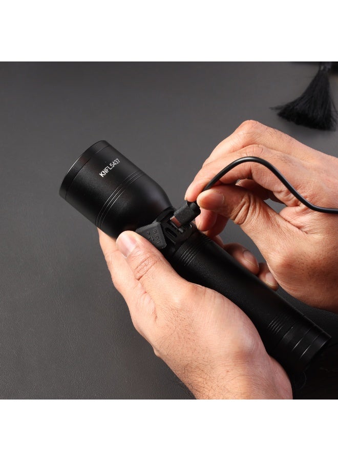 KRYPTON LED Flashlight with Power Bank – 8000mAh Battery, 2500 Lumens, 2000M Beam Range | CREE LED, 6 Light Modes (SOS, Flash), Type-C Charging | 12-Hour Runtime, Lightweight Aluminum Body | Ideal for Camping, Travel, Emergency - Image 5