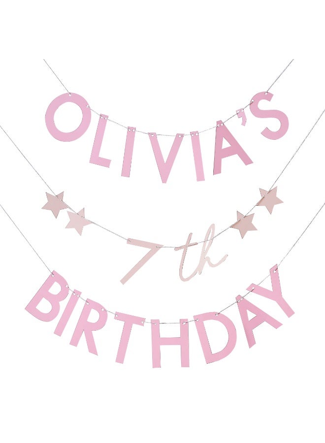 Ginger Ray Customisable Pink Happy Birthday Bunting - Image 3