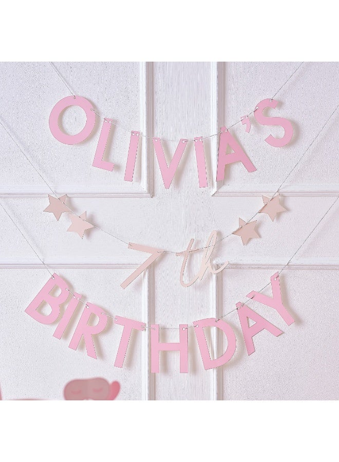 Ginger Ray Customisable Pink Happy Birthday Bunting - Image 2